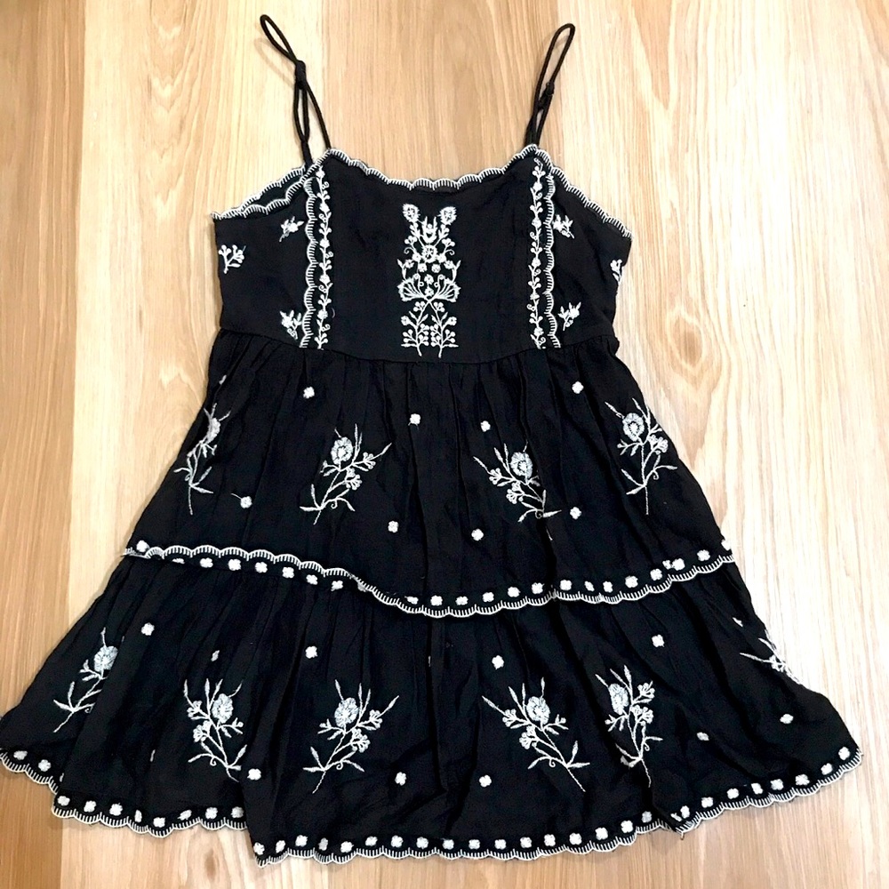 Urban Outfitters black and white floral bohemian sundress